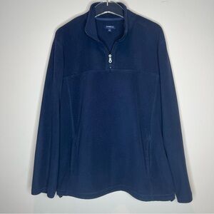 Croft & Barrow Men's Dark Navy Blue Quarter Zip Pullover Sweater Size L